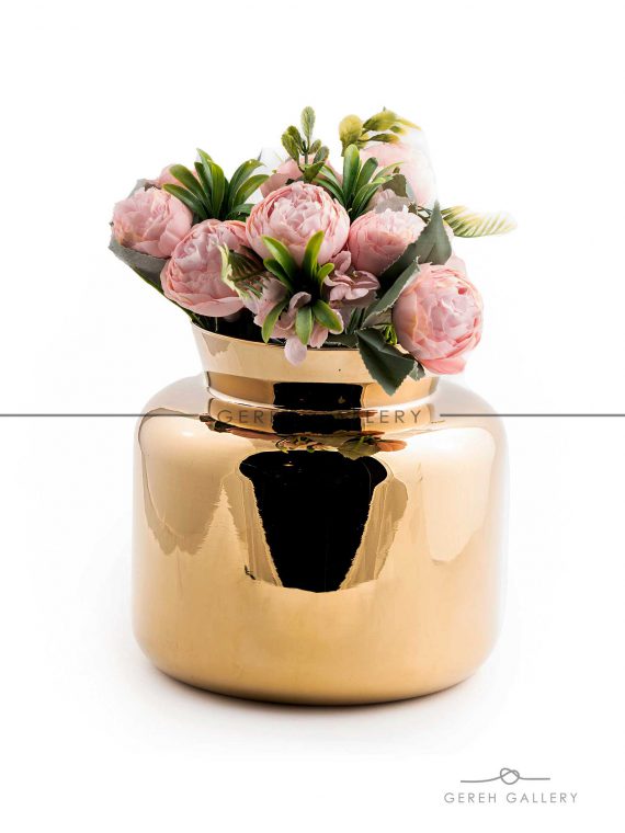 گلدان شیشه ای طلایی مدرن